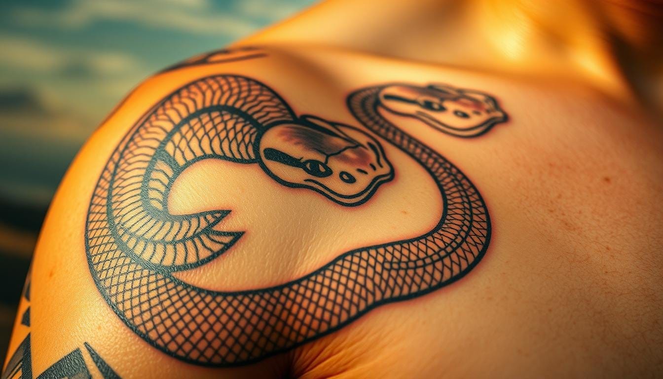 snake shedding skin tattoo meaning