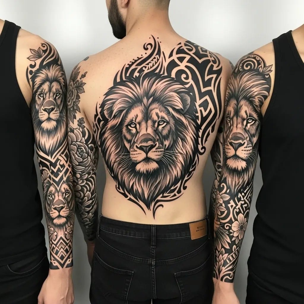 Lion tattoo on hand