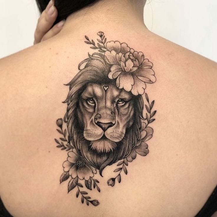 Traditional lion tattoo design
